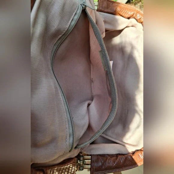 Vintage 1980's J&E Handbag Company NY Brown Leather Large Convertible Clutch - Picture 13 of 14